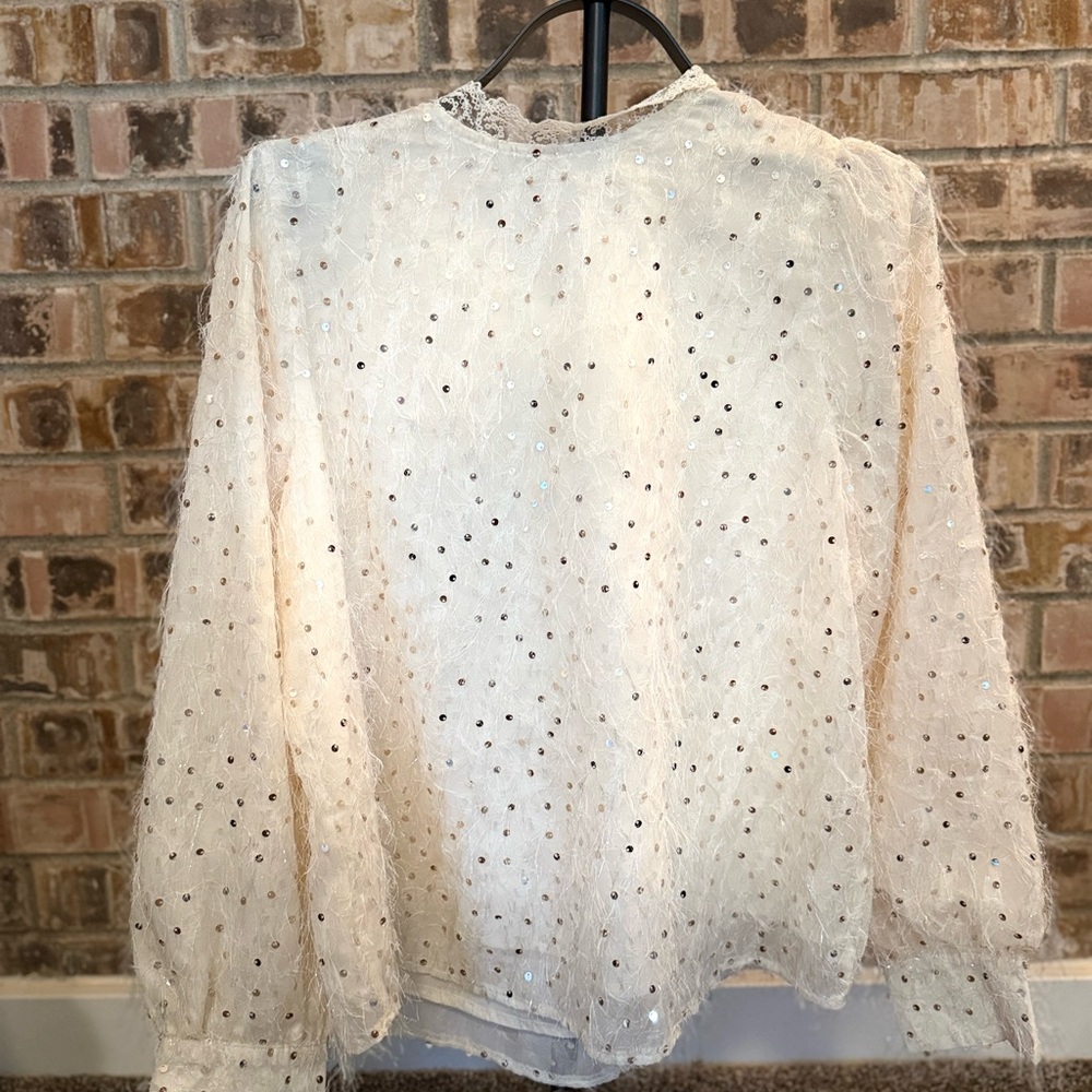 Elegant Cream Lace Women's Top